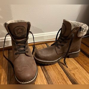 Pajar Womens Brown Round Toe Lace Up Leather Ankle Winter Boots Size EU 40